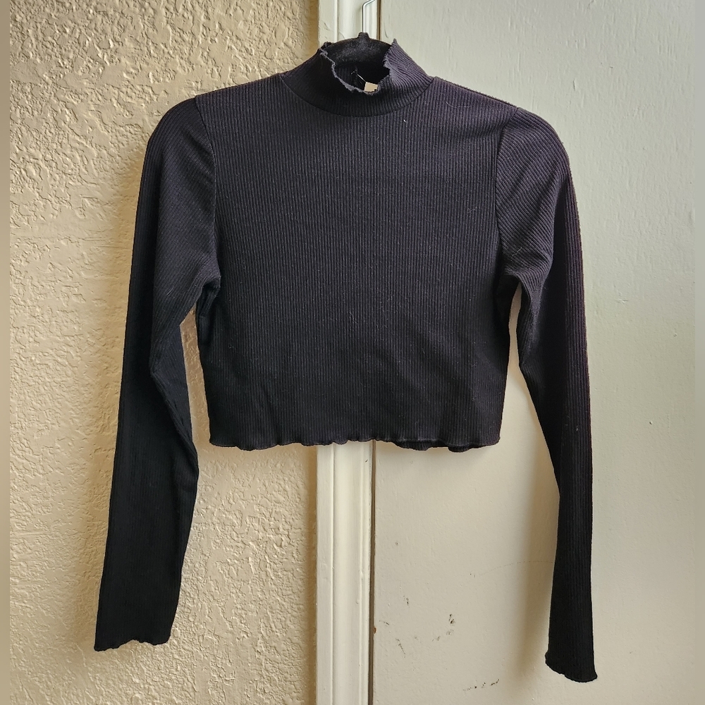 NWT Aerie - Cropped Long Sleeve Mock Neck Tee